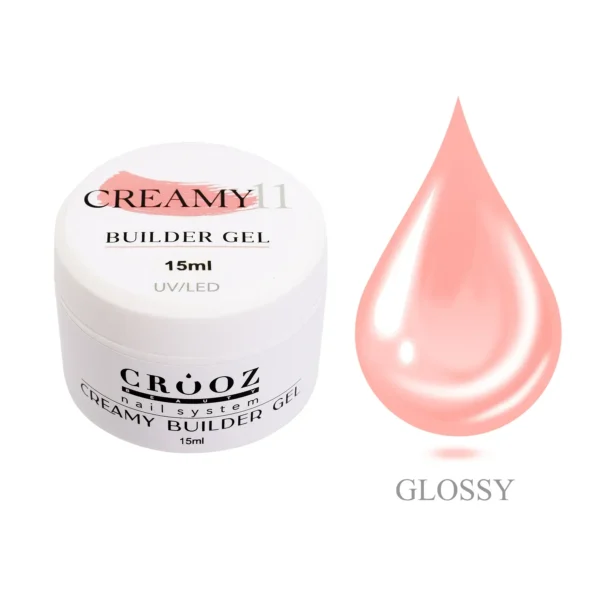 Crooz Гель для нарощування Creamy Builder gel №11 Персиково-Рожевий, 15 ml