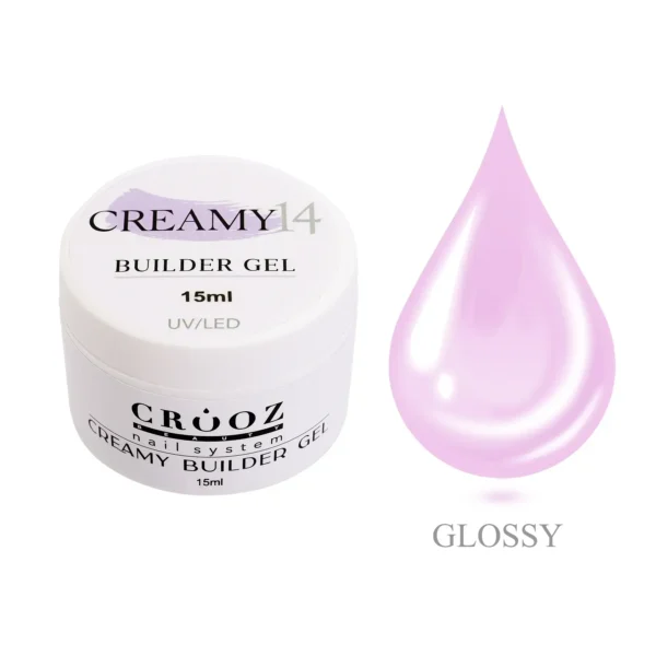 Crooz Гель для нарощування Creamy Builder gel №14 Світло-Бузковий, 15 ml
