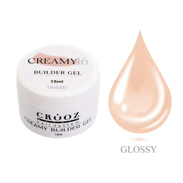 Crooz Гель для нарощування Creamy Builder gel №16 Нюдово-Бежевий, 15 ml