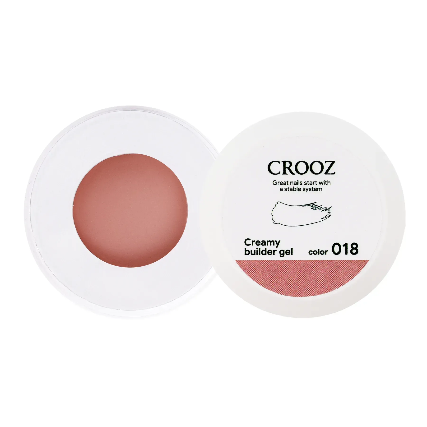 crooz-hel-dlia-naroshchuvannia-creamy-builder-gel-18-15-ml-69022730905851 Crooz Гель для нарощування Creamy Builder gel №18 М’який Тілесно-Рожевий, 15 ml - Зображення 1