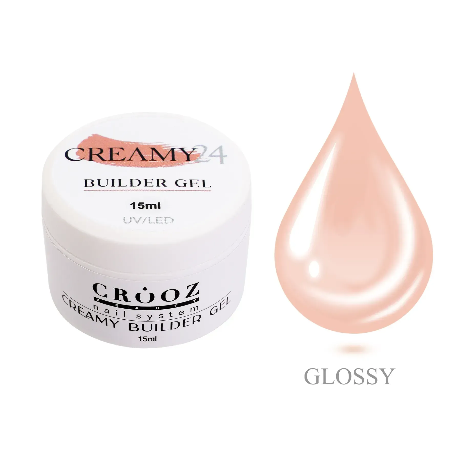 crooz-hel-dlia-naroshchuvannia-creamy-builder-gel-24-15-ml-84680686014909 Crooz Гель для нарощування Creamy Builder gel №24 Насичений Золотисто-Бежевий, 15 ml - Зображення 1