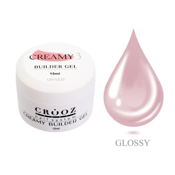 Crooz Гель для нарощування Creamy Builder gel №3 Ніжно-Рожевий, 15 ml