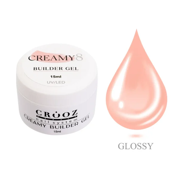 Crooz Гель для нарощування Creamy Builder gel №8 Світло-Пудровий, 15 ml