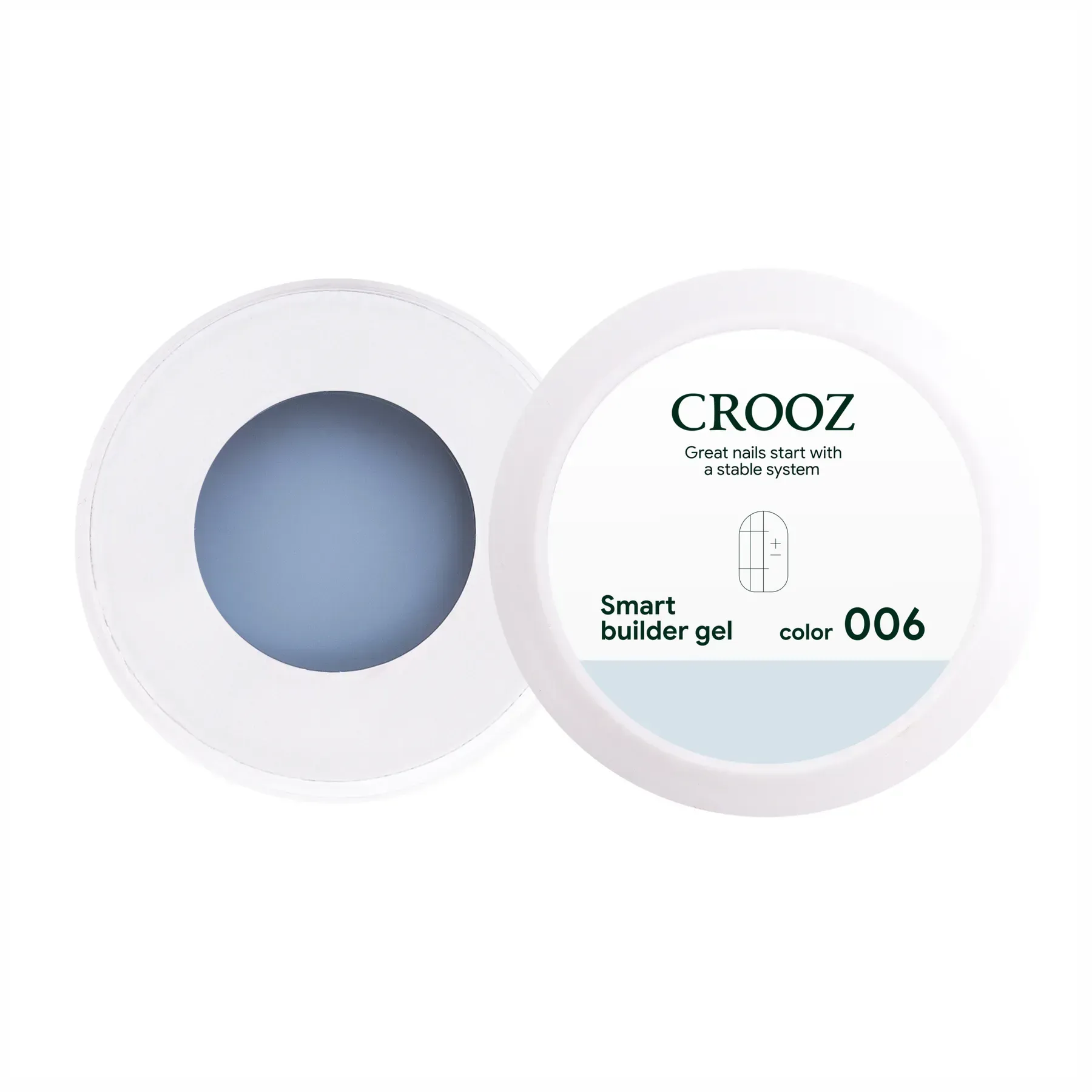 crooz-hel-dlia-naroshchuvannia-smart-builder-gel-06-15-ml-89998773958587 CROOZ Smart Builder Gel №06 Напівпрозорий сіро-блакитний відтінок, 15 ml - Зображення 1