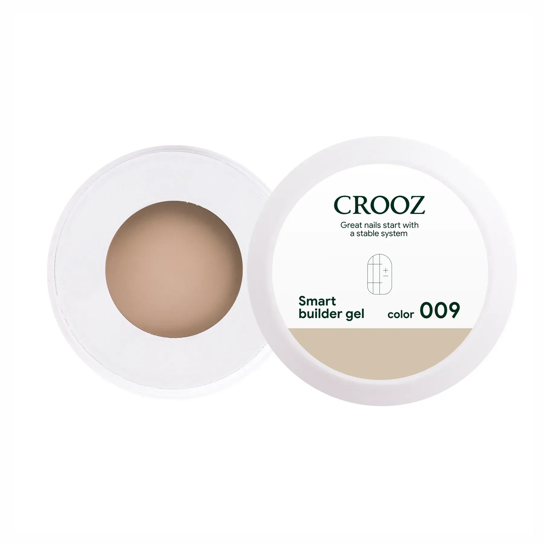 crooz-hel-dlia-naroshchuvannia-smart-builder-gel-09-15ml-78391535687587 CROOZ Smart Builder Gel №09 Напівпрозорий горіхово-кремовий беж, 15 ml - Зображення 1