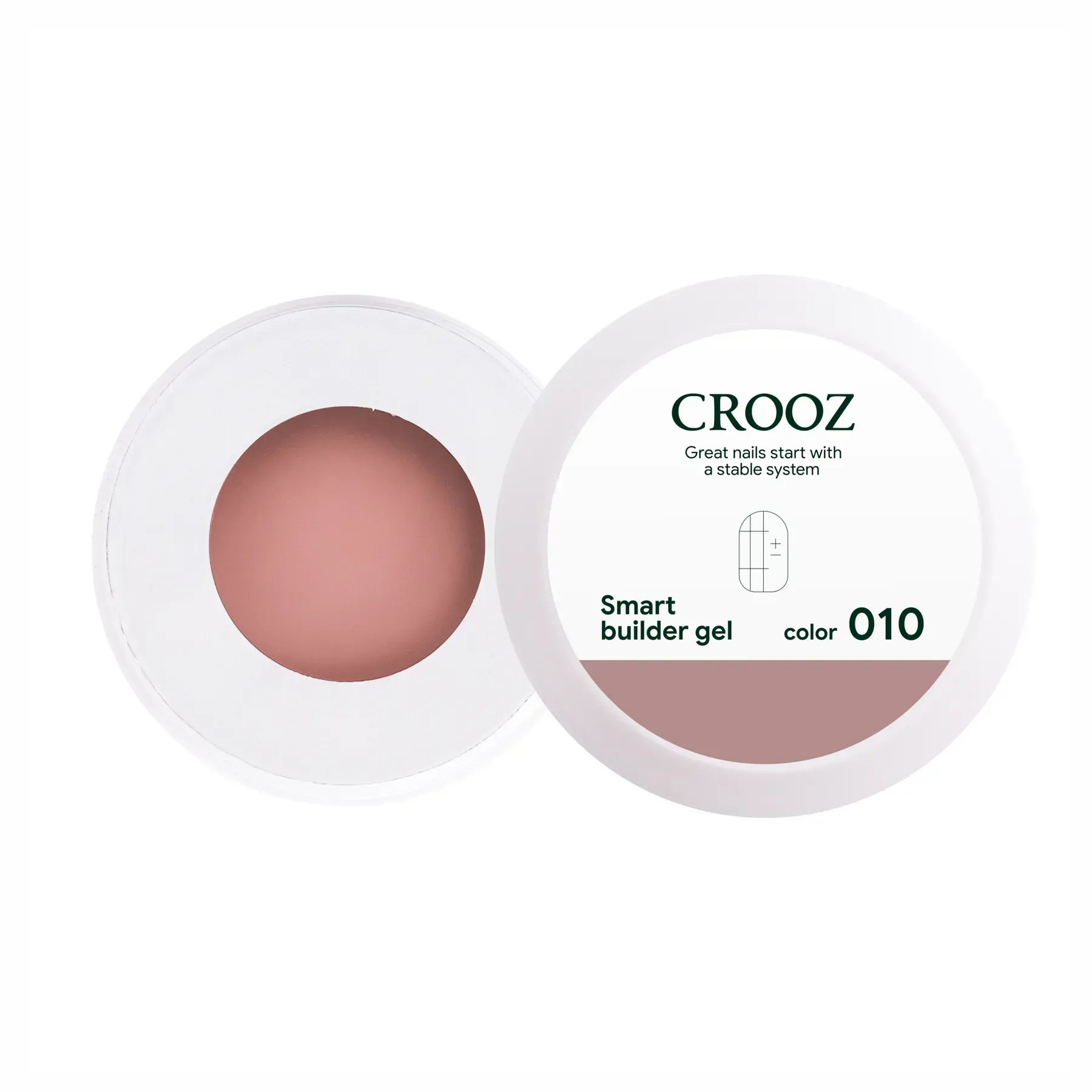 crooz-hel-dlia-naroshchuvannia-smart-builder-gel-10-15ml-55332159524901 CROOZ Smart Builder Gel №10 Напівпрозорий, темний рожево-коричневий колір, 15 ml - Зображення 1