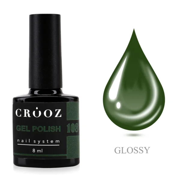 CROOZ №108 — глибокий, темно-зелений, 8 мл GEL POLISH