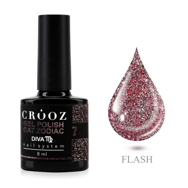 Crooz Cat Zodiac 7 Diva – бордовий магнітний гель-лак «котяче око»