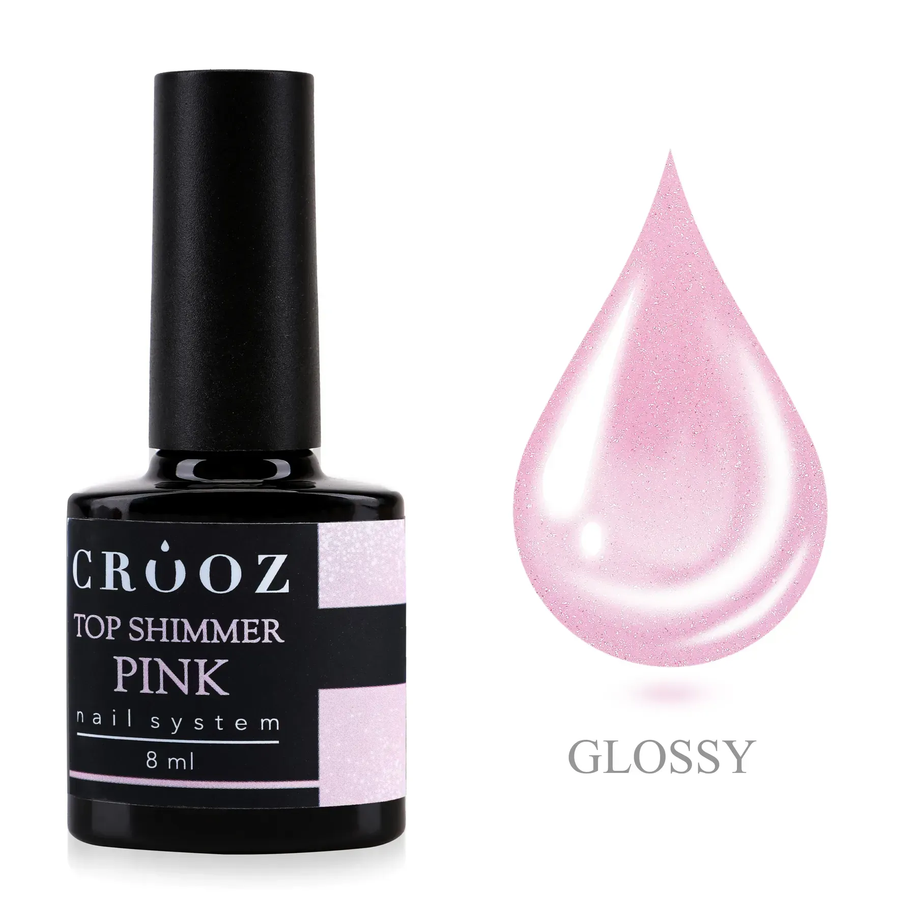 crooz-zakripliuvach-dlia-hel-laka-top-shimmer-pink-16405530724187 Crooz TOP Shimmer Pink 8мл - Зображення 1